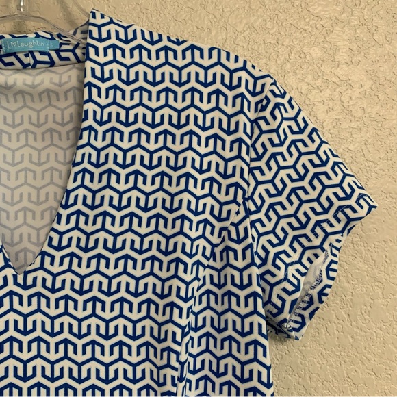 J McLaughlin Dress Women S Catalina Cloth Ivana  Vneck Geometric Print Shift - Picture 5 of 13